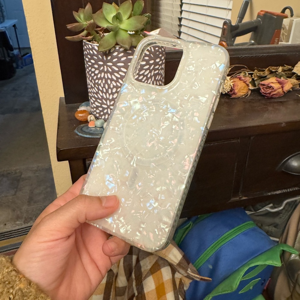 Iridescent Clear Protective iPhone 15 Pro Max Case with MagSafe Compatibility